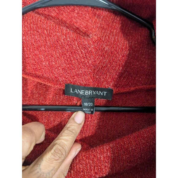 Lane Bryant Women Red Cowl Neck Sweater Plus 18/20 Artsy Mature Poncho - Picture 5 of 6